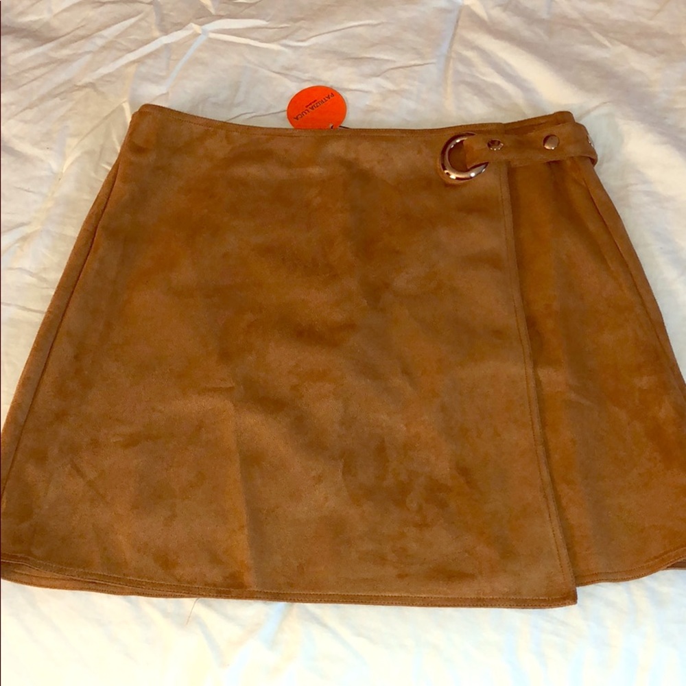 Patrizia Luca Milano Microsuede Mini Wrap Skirt